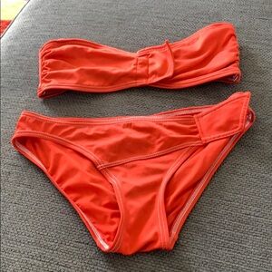 Marc by Marc Jacobs Bold Orange Bandeau Bikini Two Piece